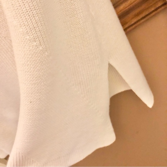 Chico’s Zenergy Cashmere Directional Laceup‎ Tunic Sweater Ecru White 1 - Picture 5 of 8